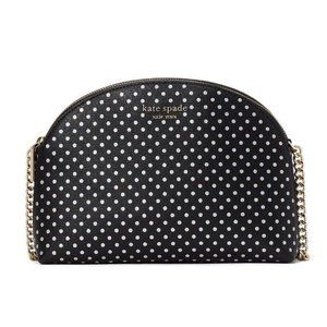 New Kate Spade Spencer Metallic Dot Double-Zip Crossbody Black Multi